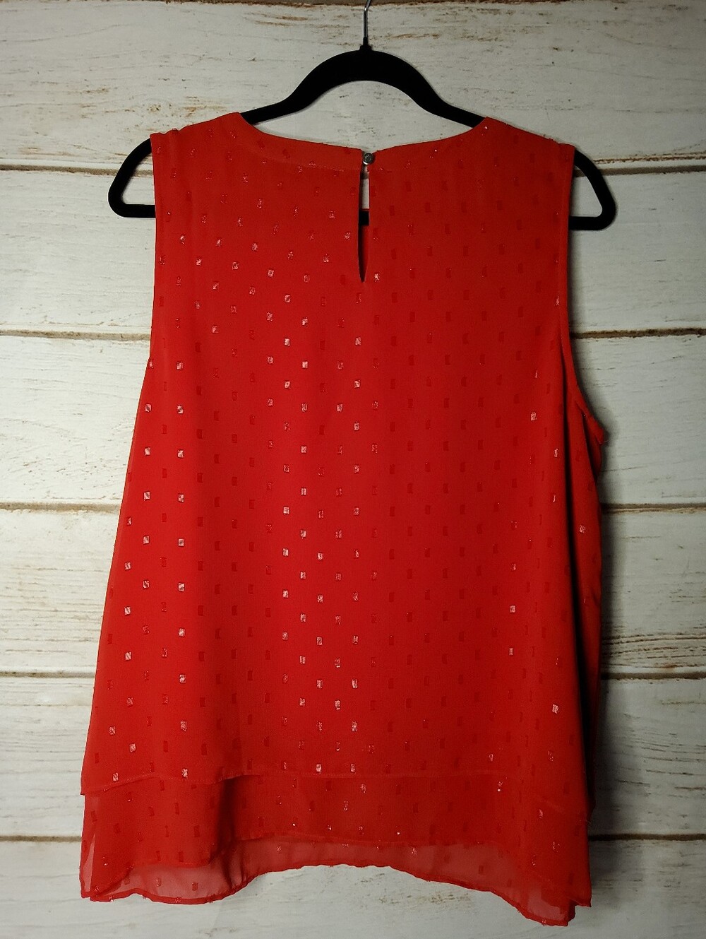 Apt. 9 Red Sleeveless Embellished Chiffon Top - Picture 2 of 7